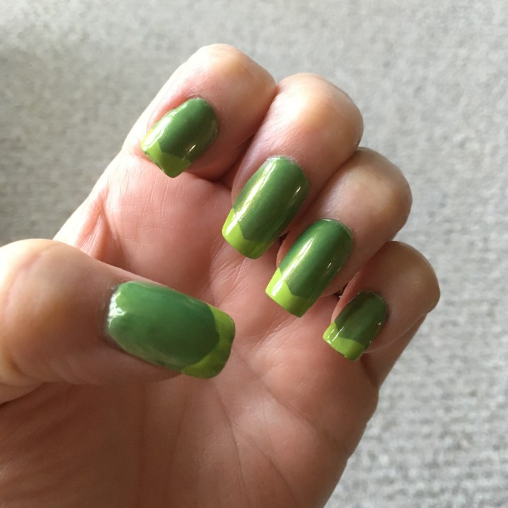 Summer Green Manicure 6-4-16 close up