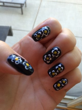 Blue flower mani 7-14-16